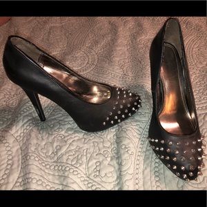 Spiked leather heels
